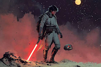 draw an fantasy or sci fi character and sci fi art