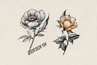 design artistic vector, line art, minimalist tattoo art