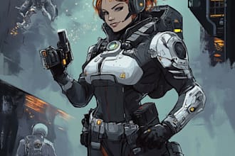 draw sci fi illustration and sci fi art for you