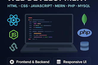 develop your website as a full stack, frontend, or backend developer