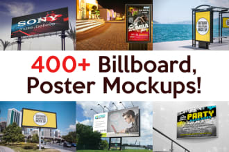 put banner on 400 city billboard, poster mockups