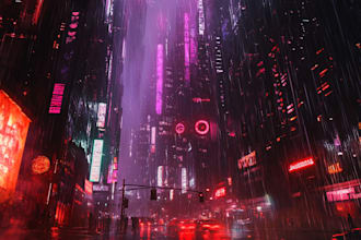 do cyberpunk futuristic city art