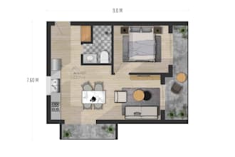 render floor plans for real estate presentation and airbnb