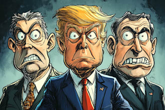 create a political or satirical cartoon