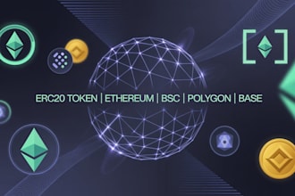 create custom erc20, ethereum, binance, polygon, base token smart contract