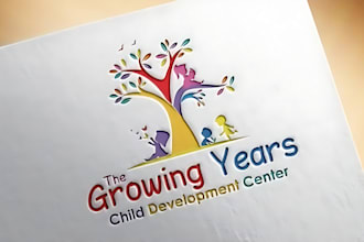 do unique childcare, daycare, school, education, baby shop or kids logo design