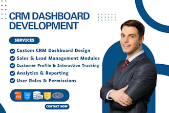 do custom CRM with admin panel and dashboard development