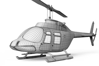 sculpt 3d helicopter for printing, heli fairing design for rc, fdm, jet texture