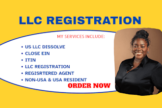 do llc registration, US llc wyoming, delaware, ein number, dissolve llc, itin