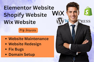 manage shopify store wordpress elementor website wix website website maintenance