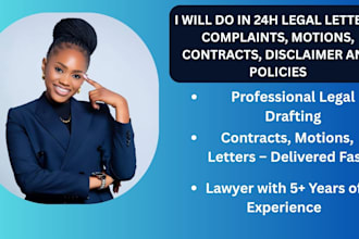 do in 24h legal letters, complaints, motions, contracts, disclaimer and policies