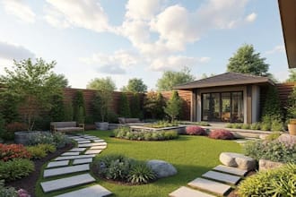 do backyard landscape design, pool realistic landscape