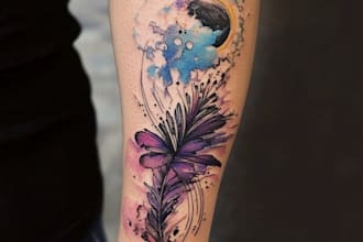 custom a watercolor tattoo design