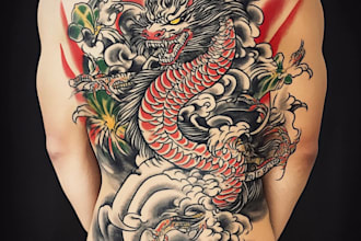 draw amazing japanese oriental tattoo