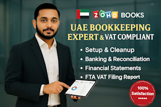 do uae accounting, bookkeeping on zoho books, prepare uae vat return reports