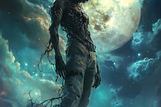 do awesome artwork for dark art, horror creepy illustration