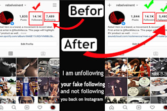 remove and unfollow ghost followers cleanup fake account on ig fb tiktok