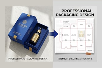 create packaging label design, for your brand, box, perfume,serum,cream,oil,jar