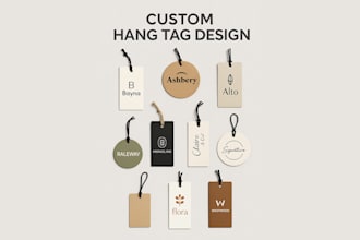 do create swing tag, hang tag and clothing label, neck label, care label design