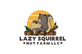 design consulting lazy squirrel nut farm logo