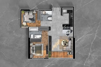 create colored floor plan for interior presentations