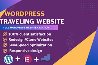 build a travel agency, tour booking, and hotel booking website on wordpress