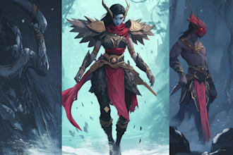 draw original fantasy characters, concept art, fanart