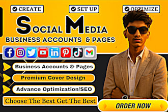 expertly create, set up, and optimize all your social media accounts
