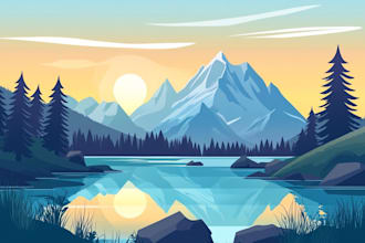 illustrate fantastic flat vector landscape illustration