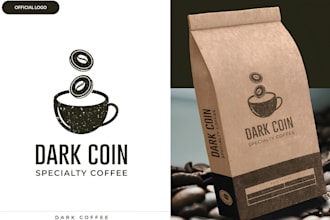 design professional cafe and coffee shop logo full branding