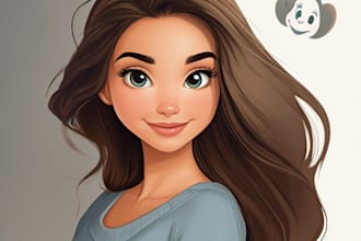 turn your portrait into a disney style cartoon illustration