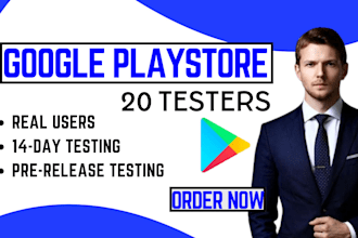 provide 20 app testers 12 testers for google play andriod console closed testing