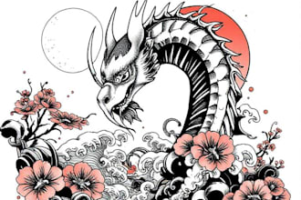 do japanese art style for your tshirt, jacket, tattoo,