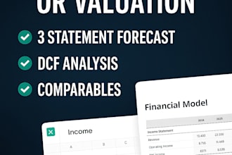 create you a financial model or valuation in excel