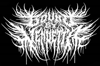 draw a brutal slam, death metal, grindcore, etc logo