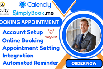 setup acuity scheduling, calendly, online booking appointment, vagaro, square