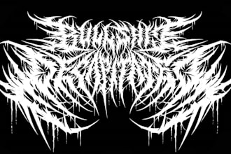draw custom black, slam, brutal, grindcore death metal logo for your band brand