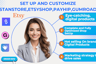 design digital products for stan store,etsy shop payhip,stan store marketing seo