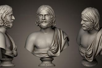 sculpt realistic 3d head, bust, statues, bust model , 3d face model, funko pop
