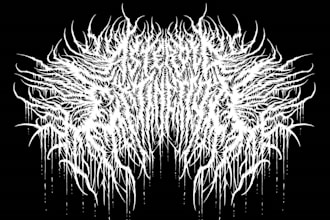 design a slamming death metal logo font with chrome