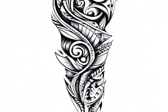 hand drawn classy elegant tattoo design custom tribal sleeve