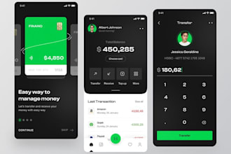 create fintech app, wallet app, blockchain app, money transfer app, payment app