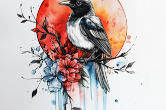 custom a watercolor tattoo design