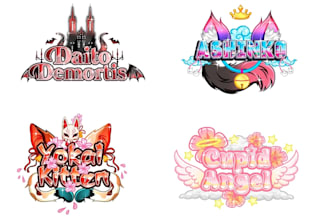 raw cute anime chibi logo for twitch, discord, youtube, kick streaming gaming