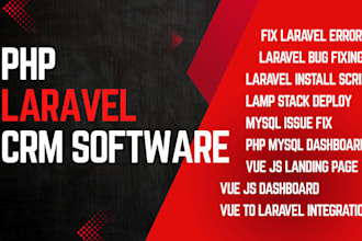 fix laravel errors, create PHP laravel website rest API and crm software