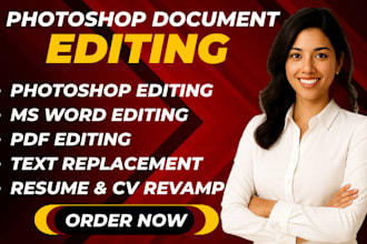create, edit, format all document in photoshop and microsoft word document