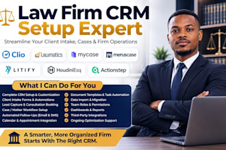 setup law firm CRM clio lawmatics mycase meruscase litify houdiniesq actionstep