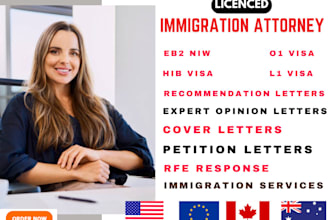 craft eb2 niw, h1b, f1 and o1 visa petitions and immigration cover letters