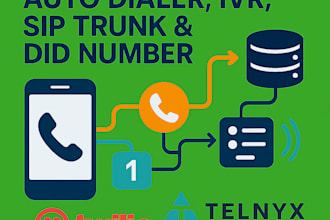 create call flow auto dialer IVR set up sip trunk did number with twilio, telnyx