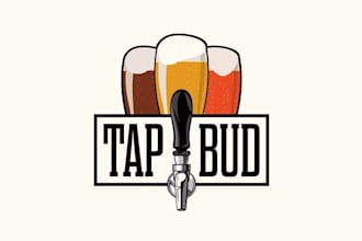 design minimal tap beer at home logo
